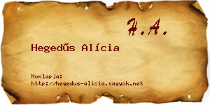 Hegedűs Alícia névjegykártya